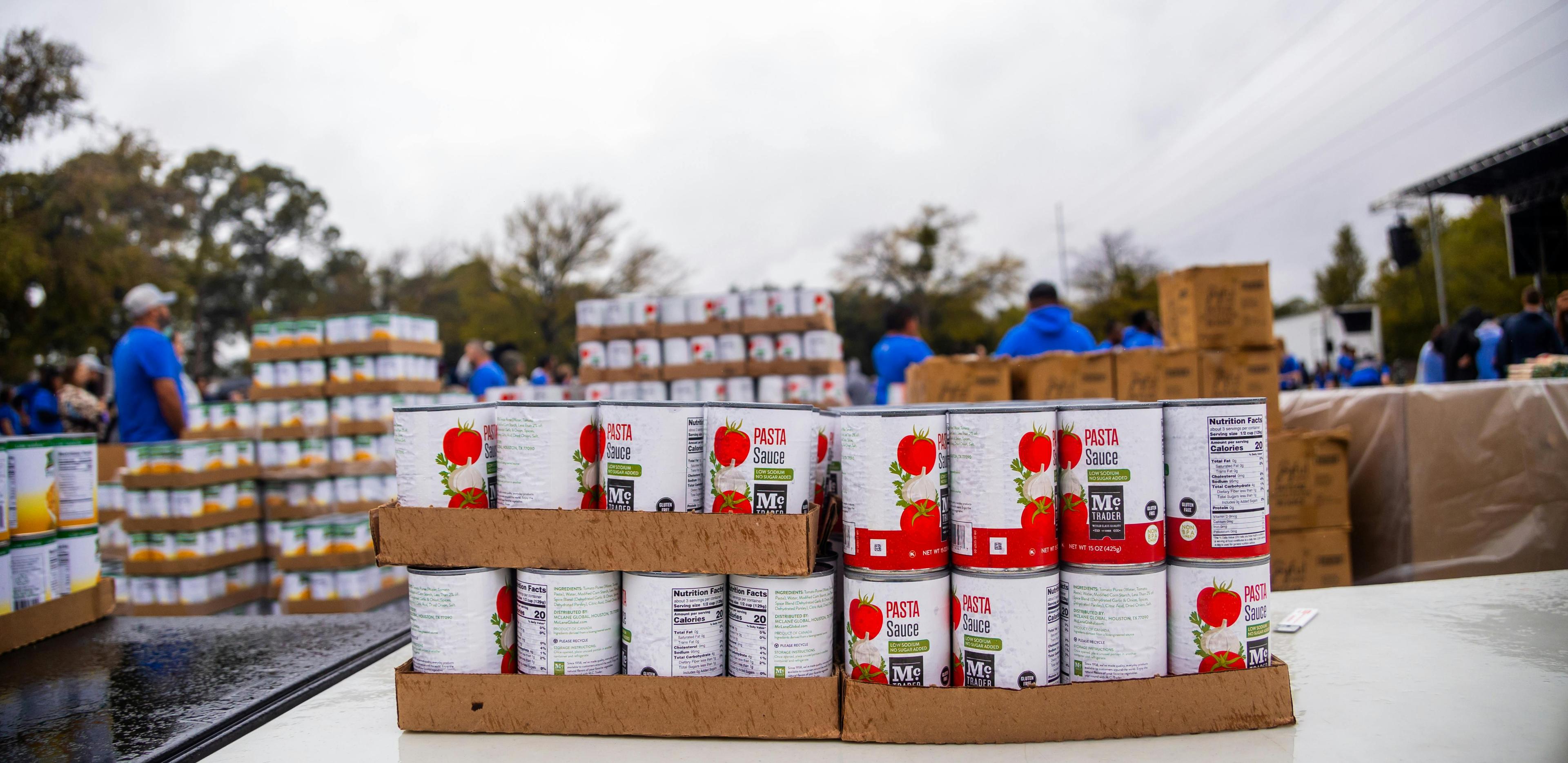 Food drive donations at The Green Apple Pantry